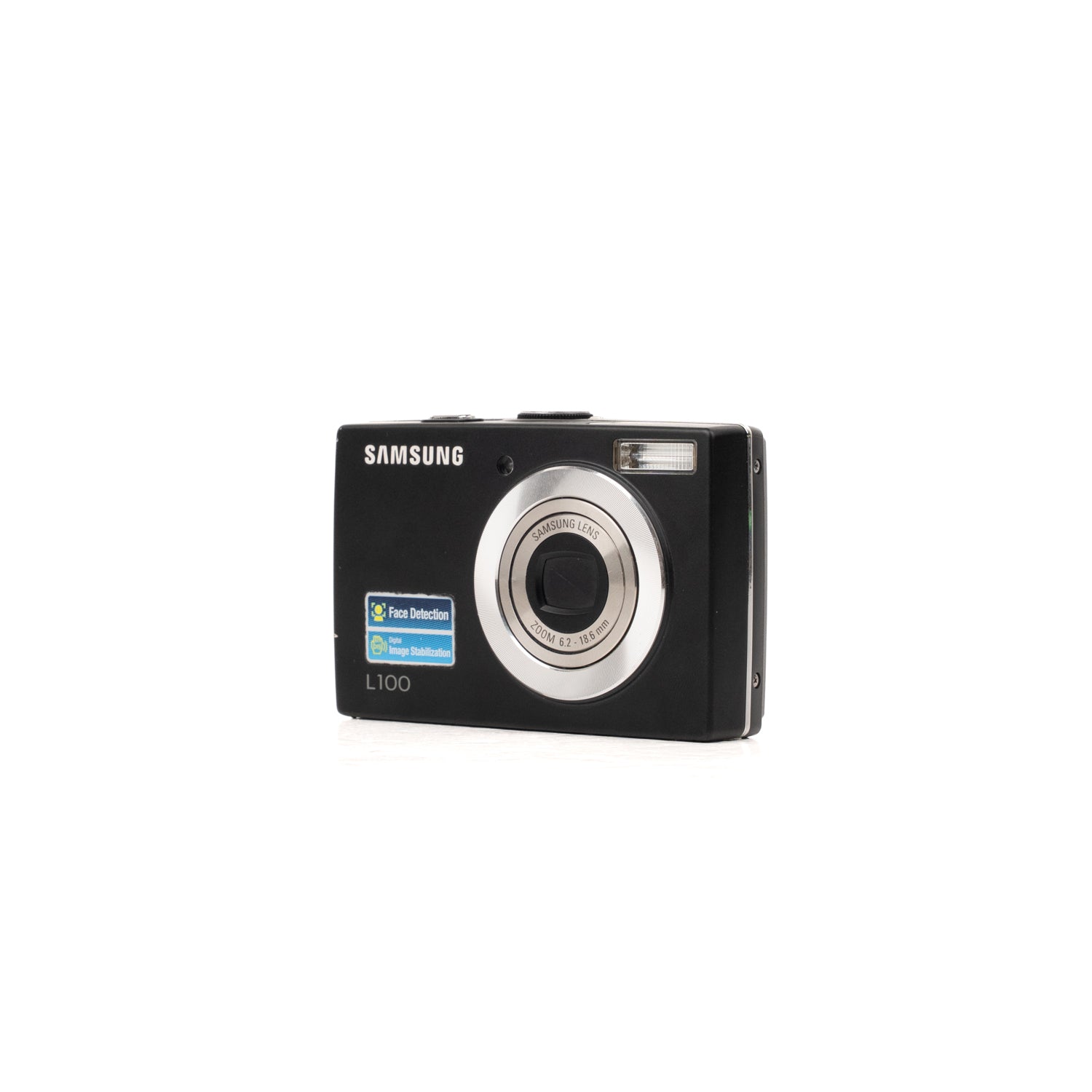 Samsung L100 digicam — vista detalle, disponible en LX-FILM